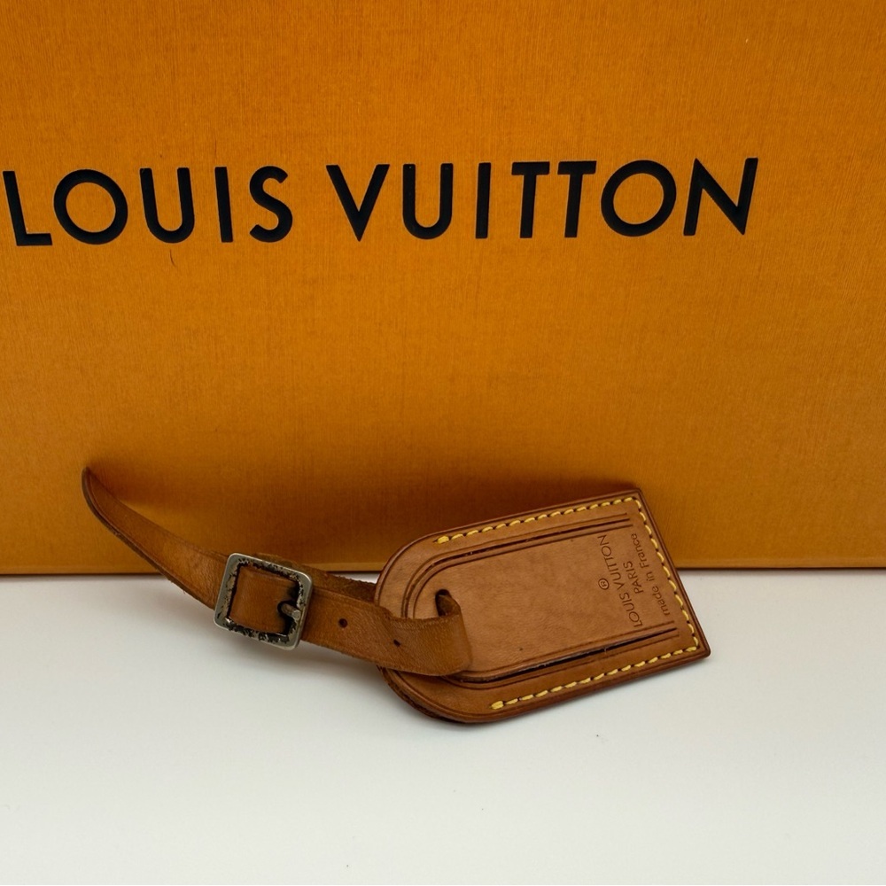 Louis Vuitton Tan-Brown Leather Luggage Tag